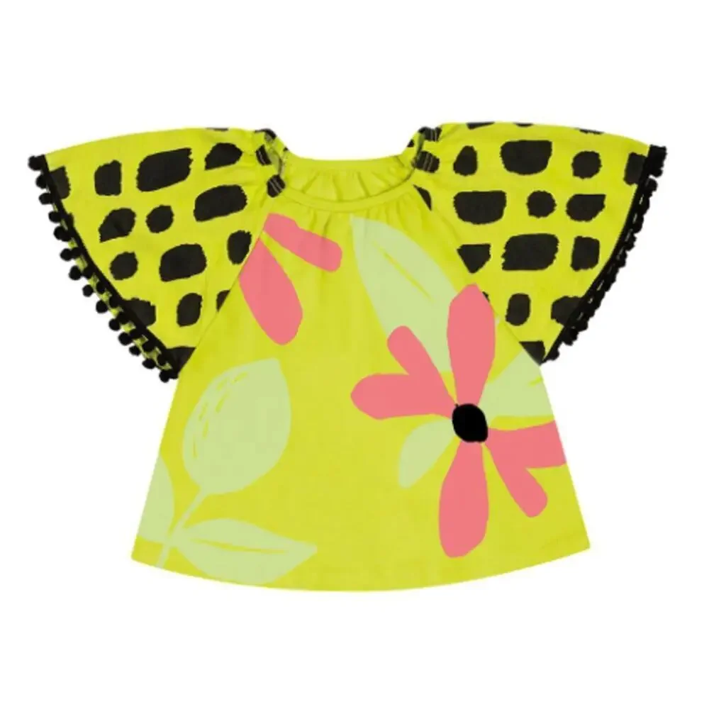 NWT Nanai Girls Green/Black Blouse And Shorts Set Size 3